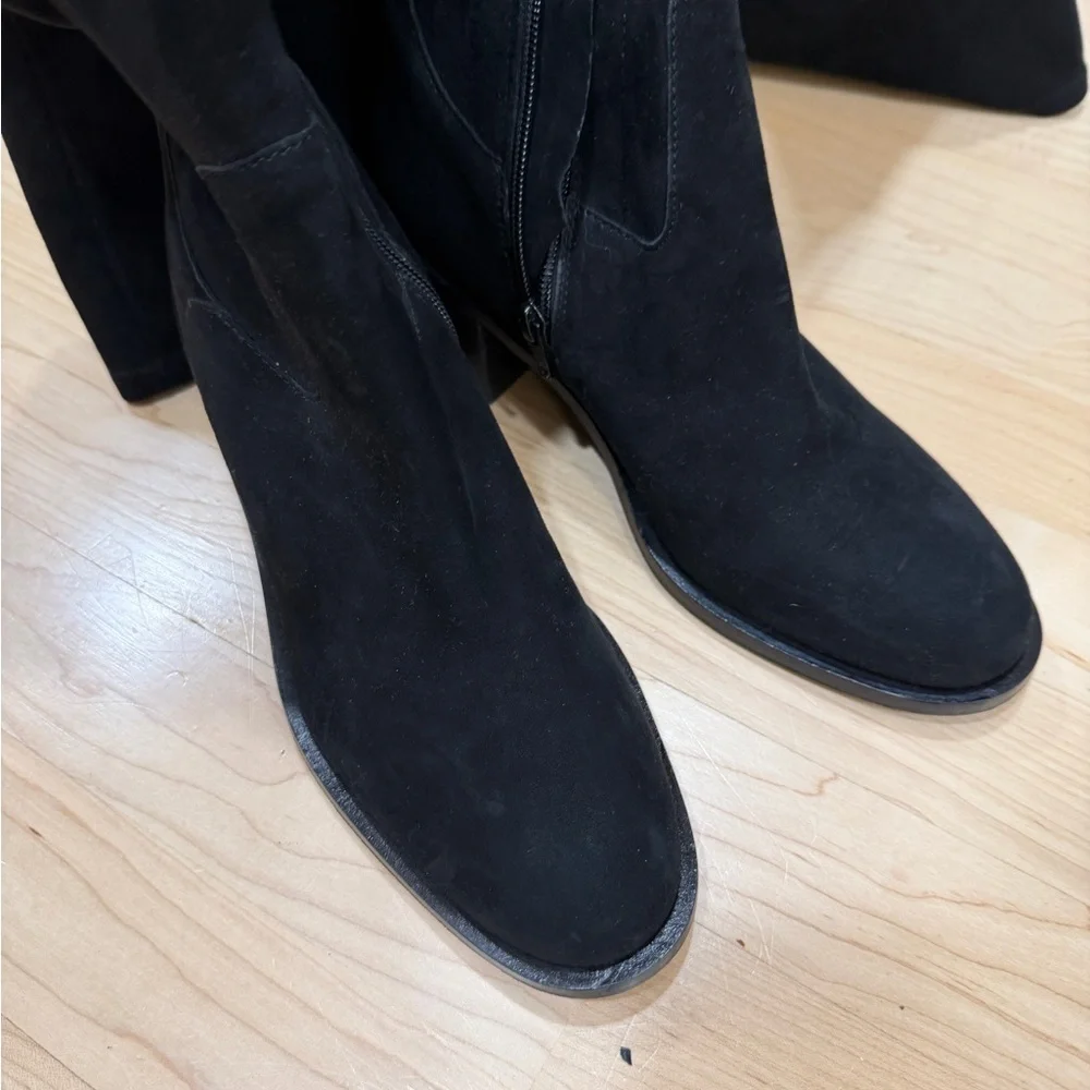 Anthropologie Black Over-the-Knee Suede Boots